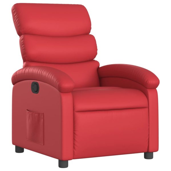 Poltrona reclinável couro artificial vermelho - Image 2