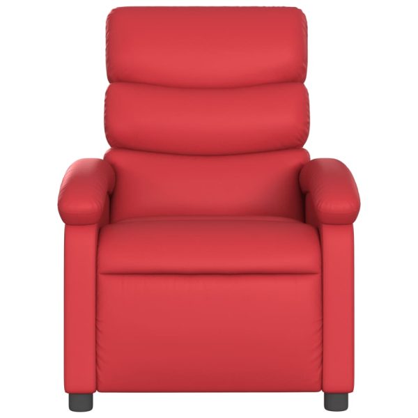 Poltrona reclinável couro artificial vermelho - Image 3