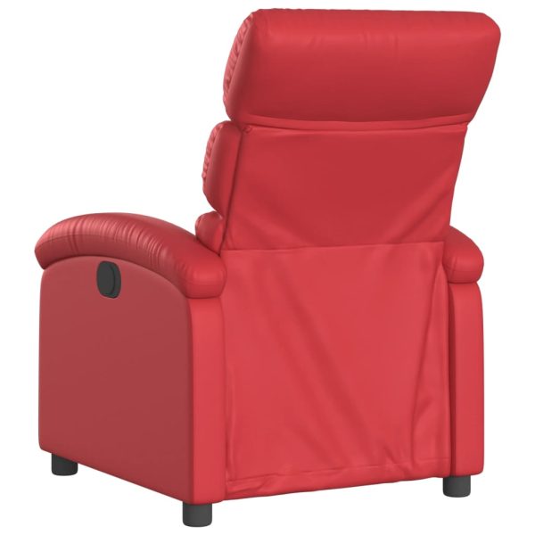 Poltrona reclinável couro artificial vermelho - Image 5