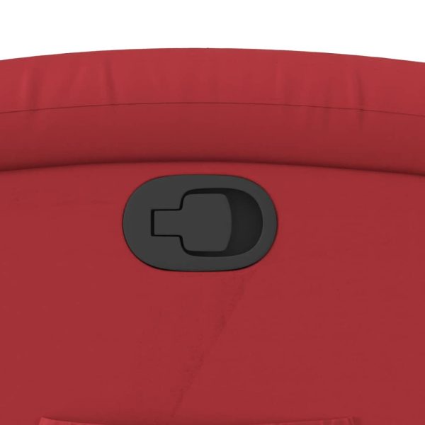 Poltrona reclinável couro artificial vermelho - Image 9