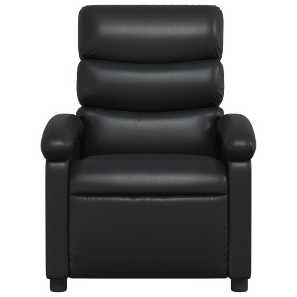 Poltrona de massagens reclinável couro artificial preto - Image 4