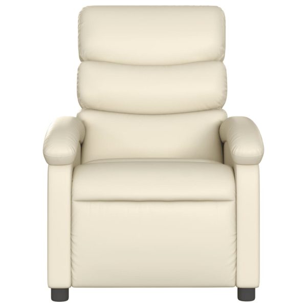 Poltrona de massagens reclinável couro artificial cor creme - Image 4