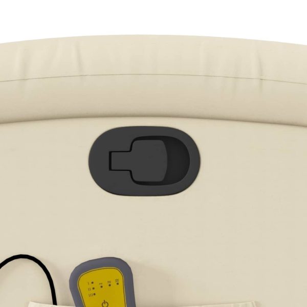 Poltrona de massagens reclinável couro artificial cor creme - Image 10