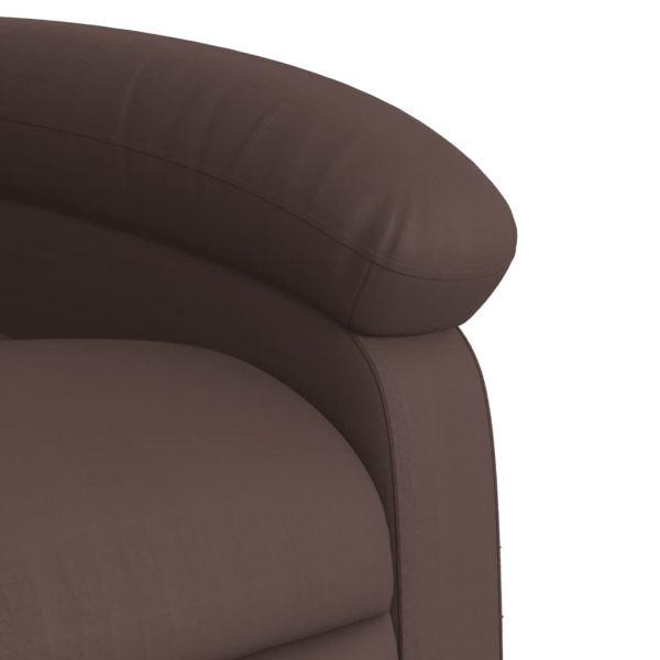 Poltrona de massagens reclinável couro artificial castanho - Image 9