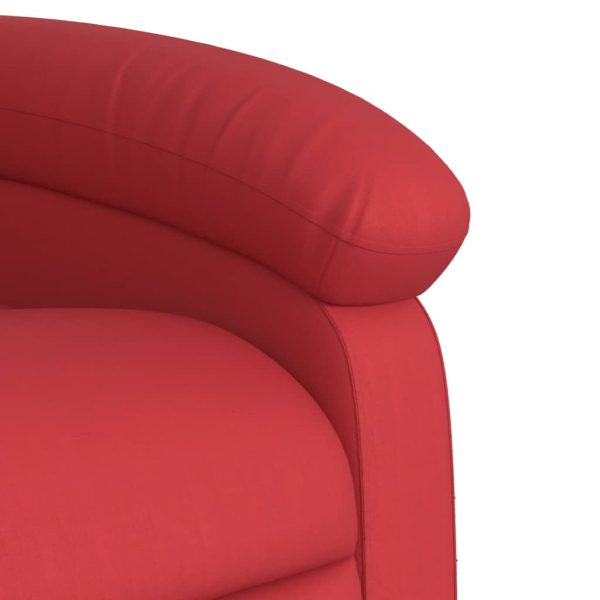 Poltrona de massagens reclinável couro artificial vermelho - Image 9