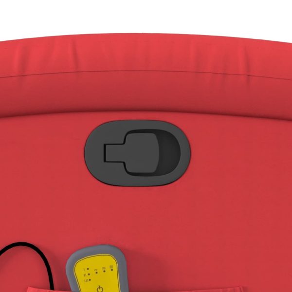 Poltrona de massagens reclinável couro artificial vermelho - Image 10