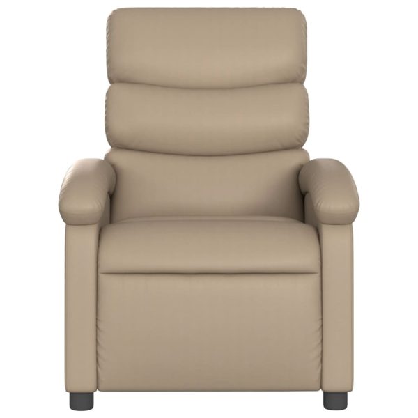 Poltrona de massagens reclinável couro artificial cappuccino - Image 4