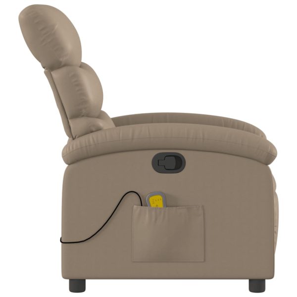 Poltrona de massagens reclinável couro artificial cappuccino - Image 5