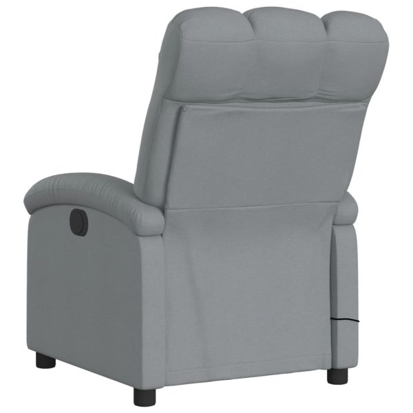 Poltrona de massagens reclinável tecido cinzento-claro - Image 6