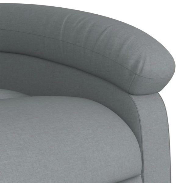 Poltrona de massagens reclinável tecido cinzento-claro - Image 9