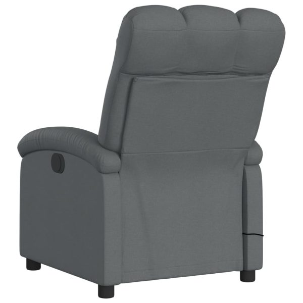 Poltrona de massagens reclinável tecido cinzento-escuro - Image 6