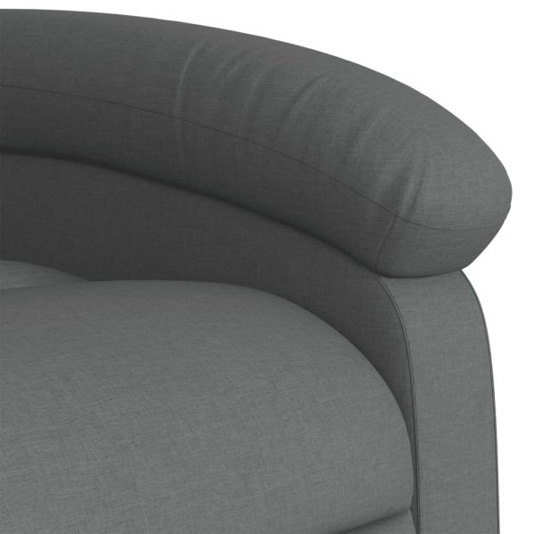 Poltrona de massagens reclinável tecido cinzento-escuro - Image 9