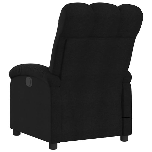 Poltrona de massagens reclinável tecido preto - Image 6