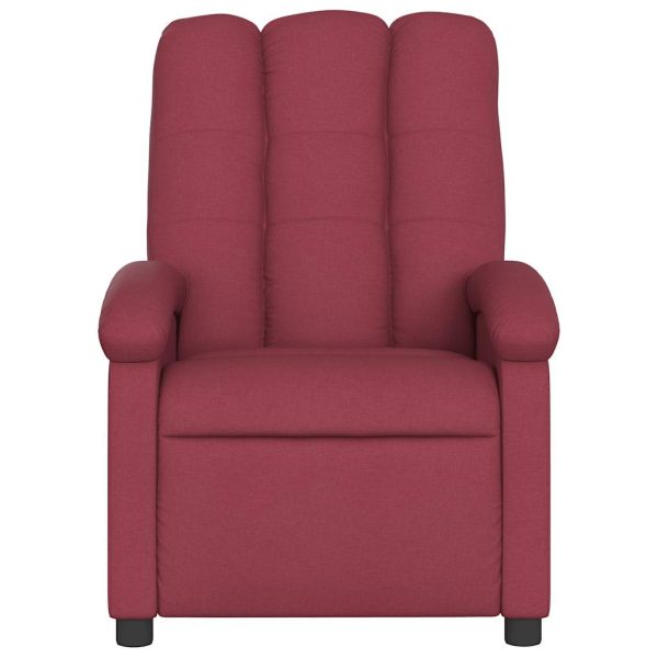 Poltrona de massagens reclinável tecido vermelho tinto - Image 4