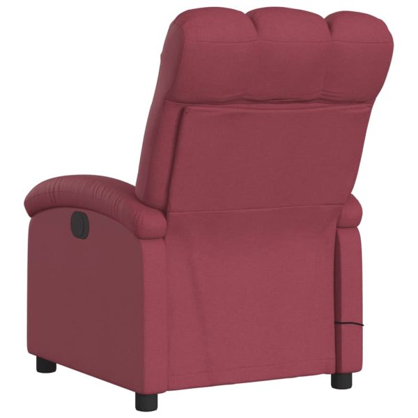 Poltrona de massagens reclinável tecido vermelho tinto - Image 6