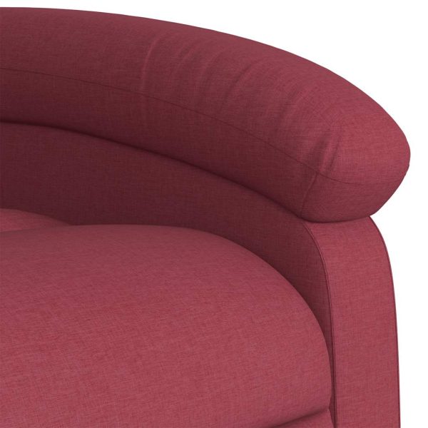 Poltrona de massagens reclinável tecido vermelho tinto - Image 9