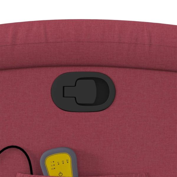 Poltrona de massagens reclinável tecido vermelho tinto - Image 10