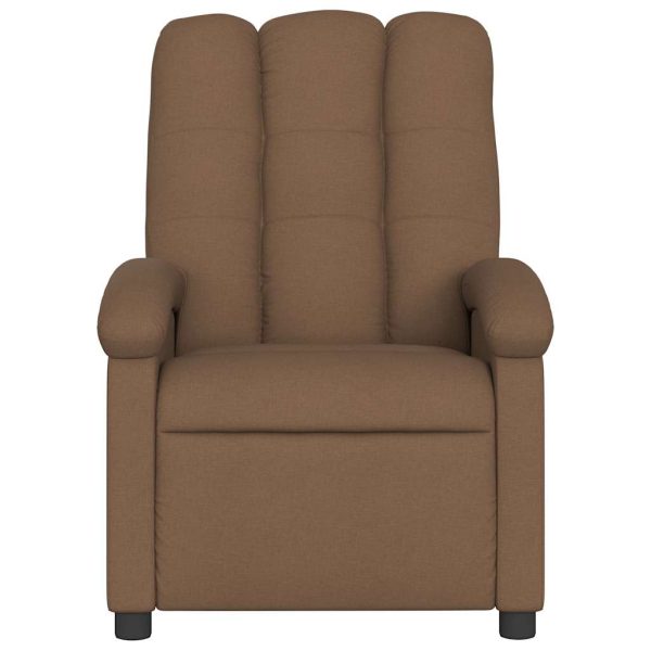 Poltrona de massagens reclinável tecido castanho - Image 4