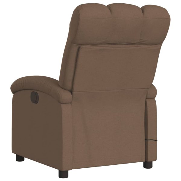 Poltrona de massagens reclinável tecido castanho - Image 6