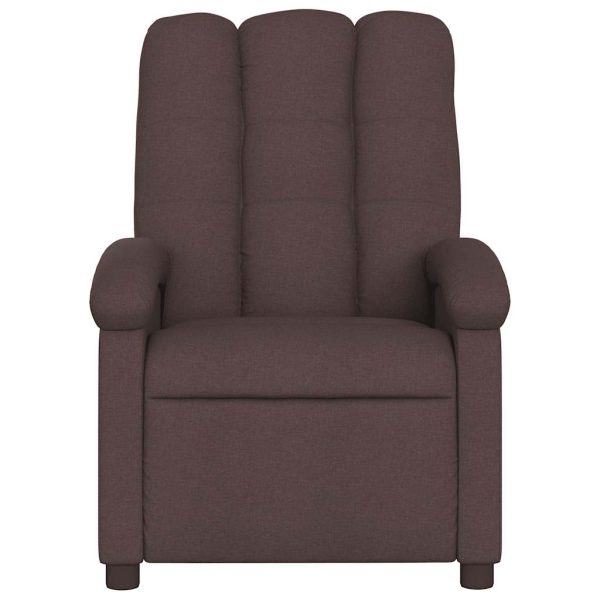 Poltrona de massagens reclinável tecido castanho-escuro - Image 4