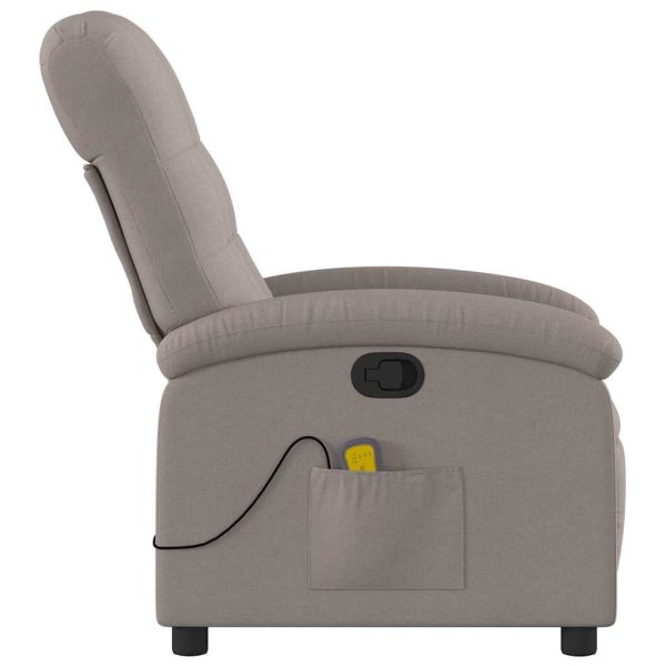 Poltrona de massagens reclinável tecido cinzento-acastanhado - Image 5