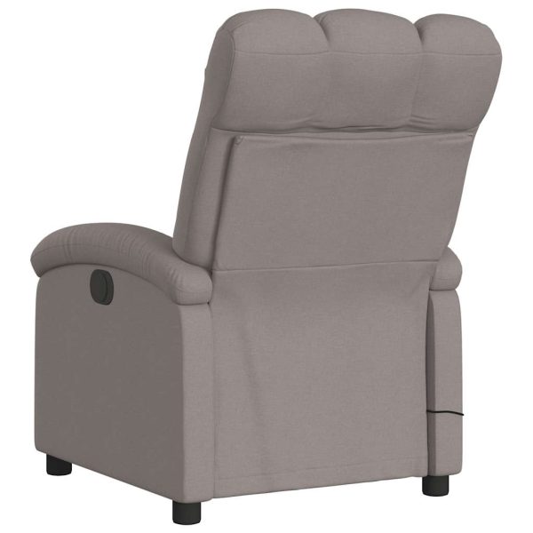 Poltrona de massagens reclinável tecido cinzento-acastanhado - Image 6