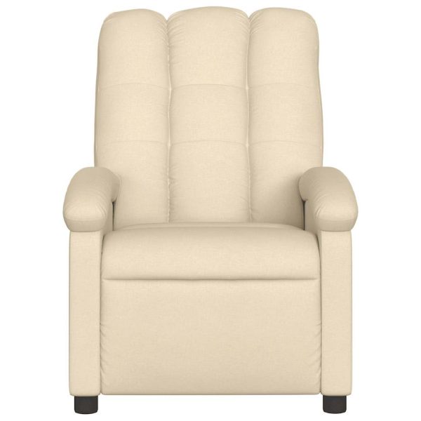 Poltrona de massagens reclinável tecido cor creme - Image 4