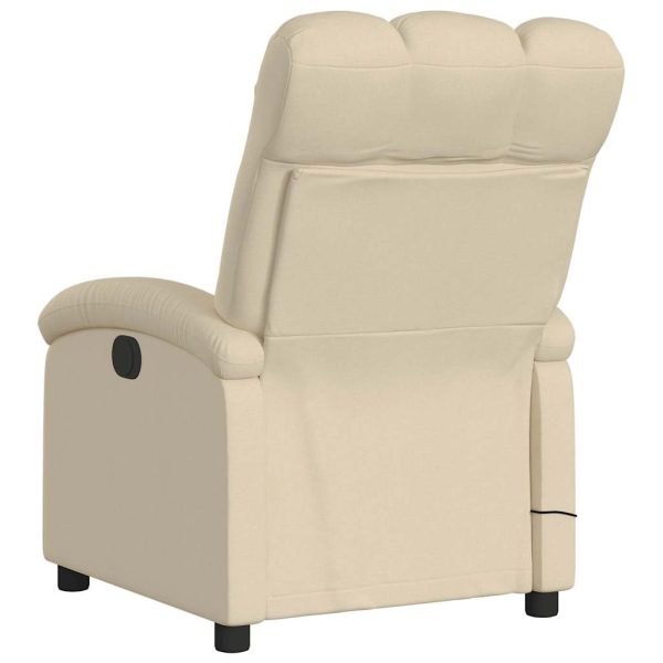 Poltrona de massagens reclinável tecido cor creme - Image 6
