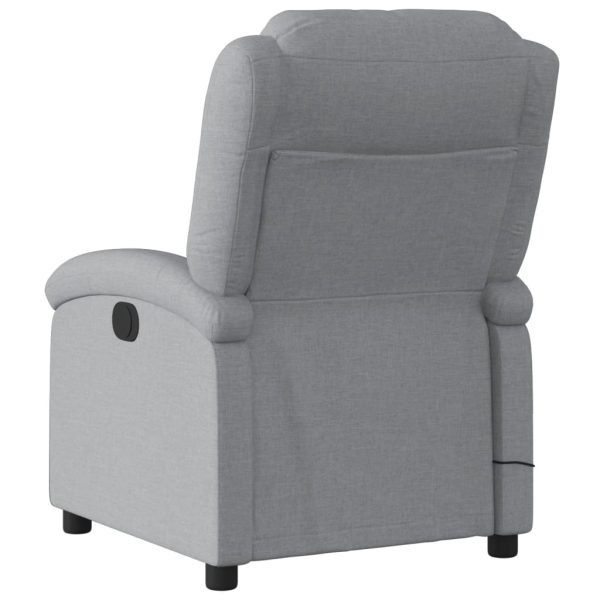 Poltrona de massagens reclinável tecido cinzento-claro - Image 6