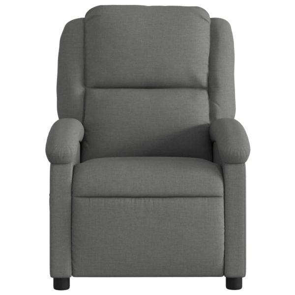 Poltrona de massagens reclinável tecido cinzento-escuro - Image 4