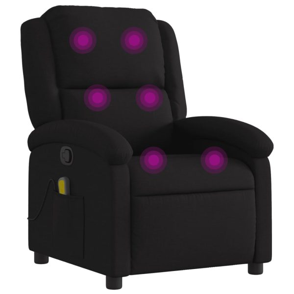 Poltrona de massagens reclinável tecido preto - Image 2