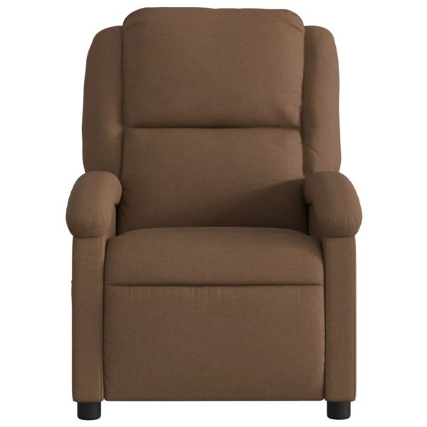 Poltrona de massagens reclinável tecido castanho - Image 4