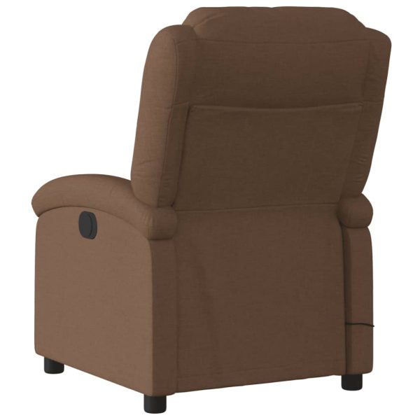 Poltrona de massagens reclinável tecido castanho - Image 6