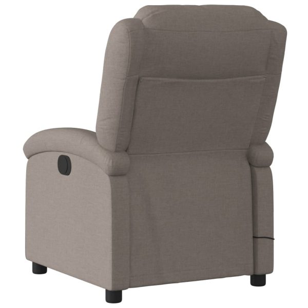 Poltrona de massagens reclinável tecido cinzento-acastanhado - Image 6