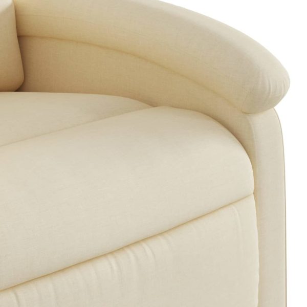 Poltrona de massagens reclinável tecido cor creme - Image 9