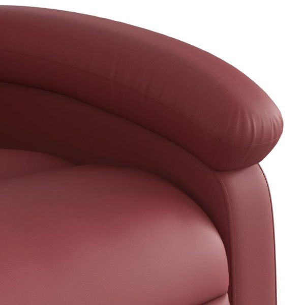 Poltrona reclinável couro artificial vermelho tinto - Image 8