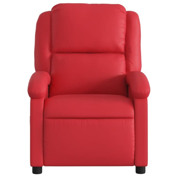 Poltrona reclinável couro artificial vermelho - Image 3