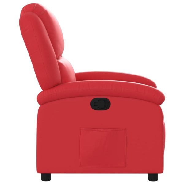 Poltrona reclinável couro artificial vermelho - Image 4