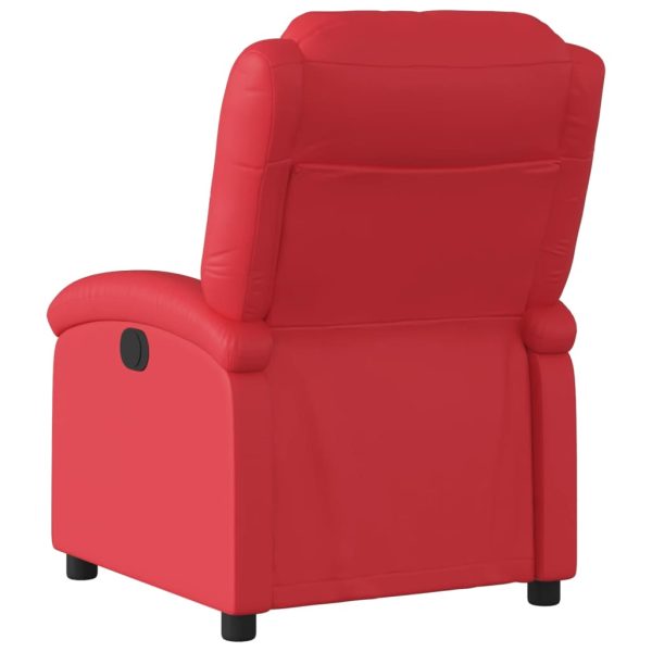 Poltrona reclinável couro artificial vermelho - Image 5