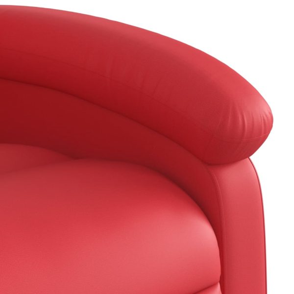 Poltrona reclinável couro artificial vermelho - Image 8