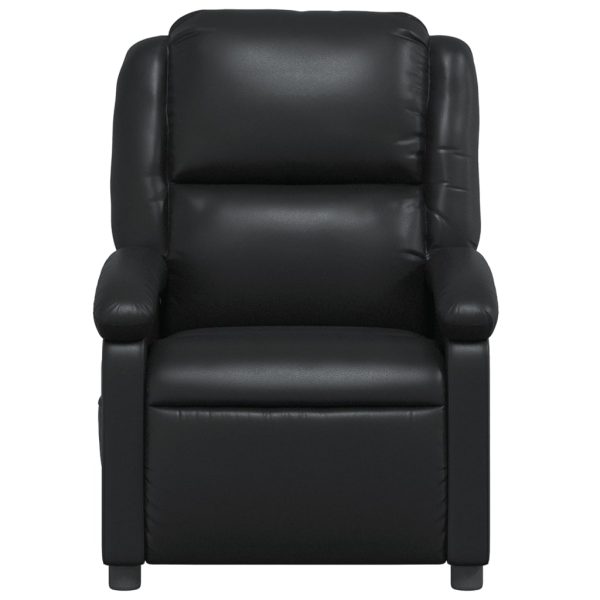 Poltrona de massagens reclinável couro artificial preto - Image 4
