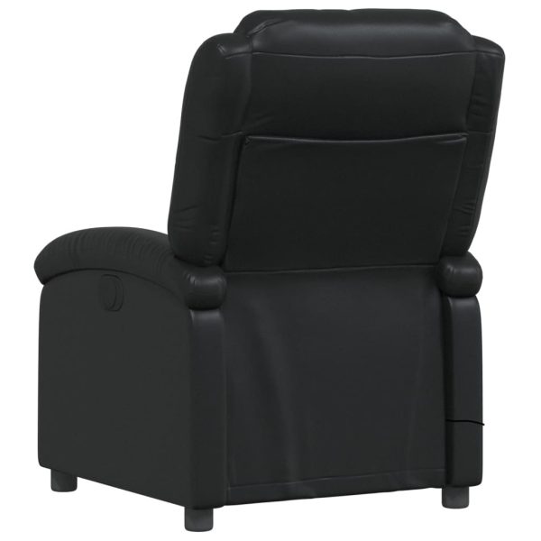 Poltrona de massagens reclinável couro artificial preto - Image 6