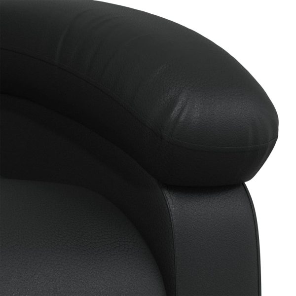 Poltrona de massagens reclinável couro artificial preto - Image 9