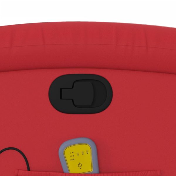 Poltrona de massagens reclinável couro artificial vermelho - Image 10