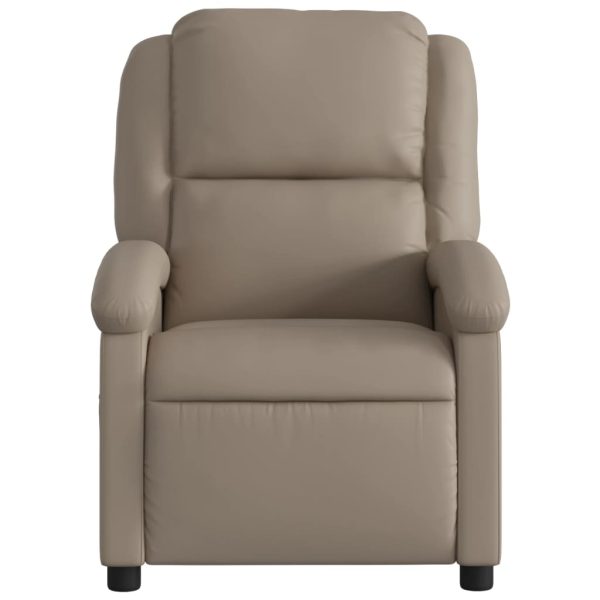 Poltrona de massagens reclinável couro artificial cappuccino - Image 4
