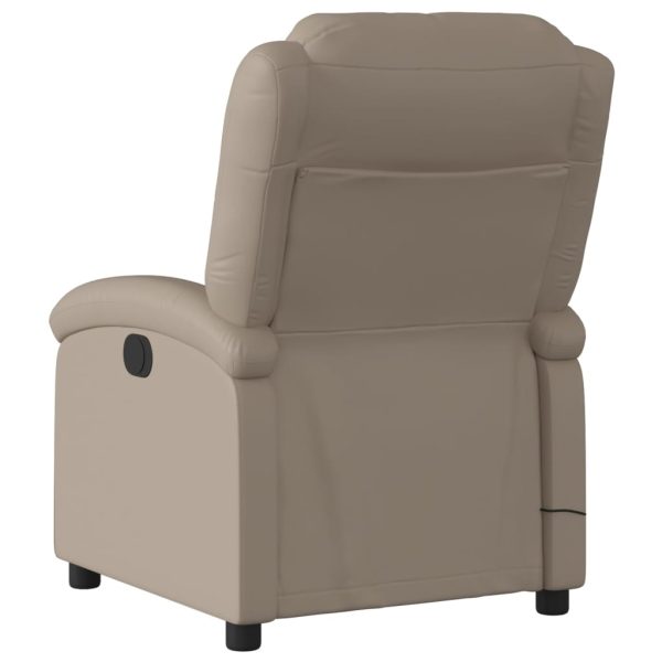 Poltrona de massagens reclinável couro artificial cappuccino - Image 6