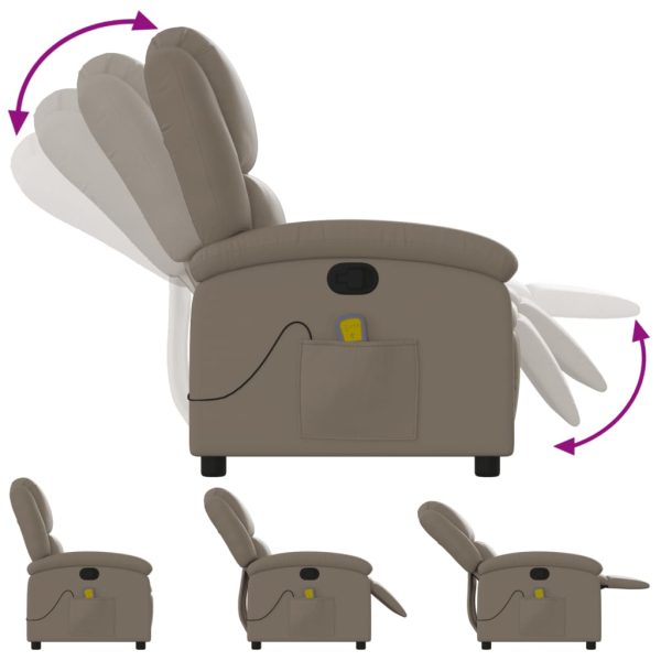Poltrona de massagens reclinável couro artificial cappuccino - Image 7