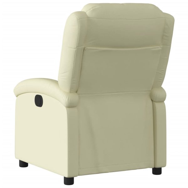 Poltrona reclinável couro genuíno cor creme - Image 3
