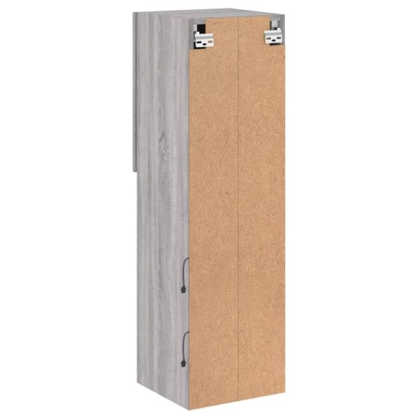 Móvel de TV com luzes LED 30,5x30x102 cm cinzento sonoma - Image 11