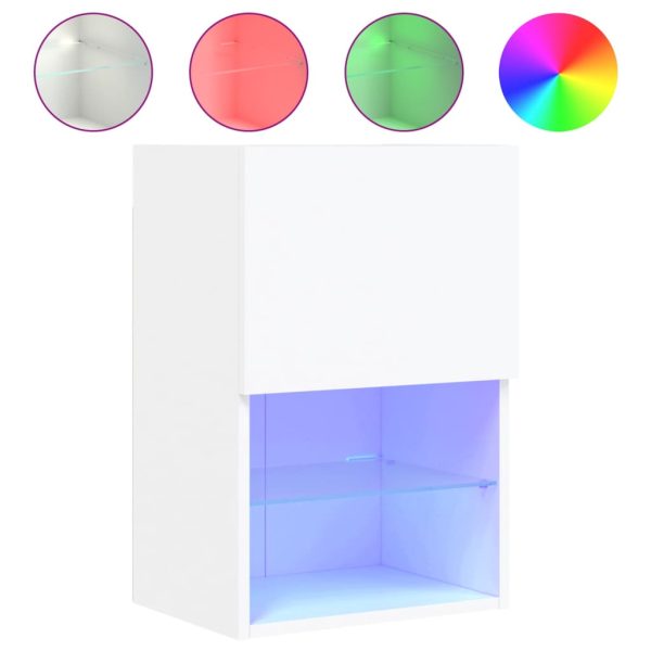 Móvel de TV com luzes LED 40,5x30x60 cm branco - Image 2